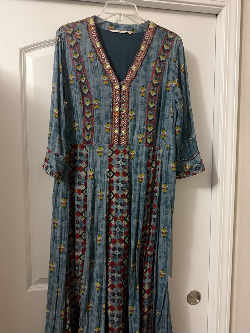 Soft Surroundings- Bohemian V-Neck Embroidered Women’s Dress- Gently Worn!